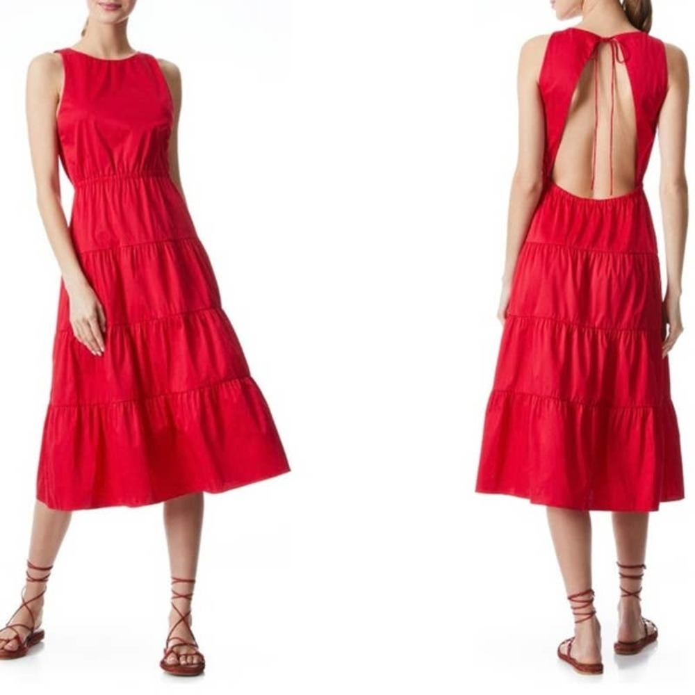 NWB Alice Olivia Hartley Open Back Tiered Dress Size 14
